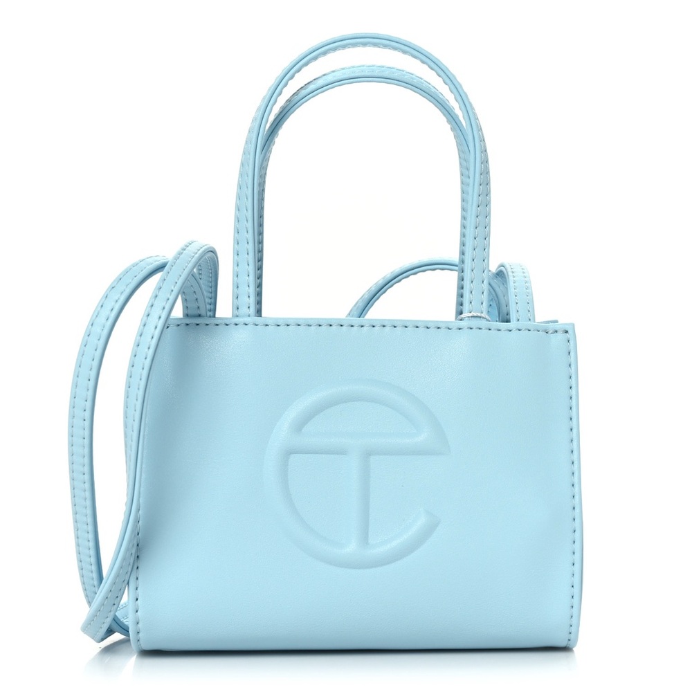 Telfar small baby blue purse